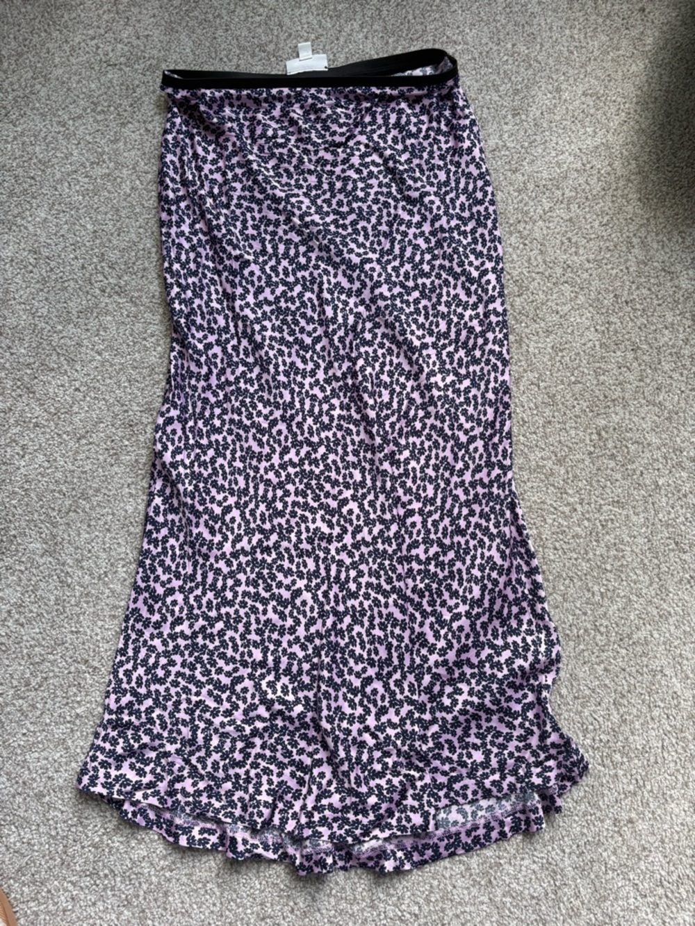 Women's Purple Floral Bias Midi Skirt